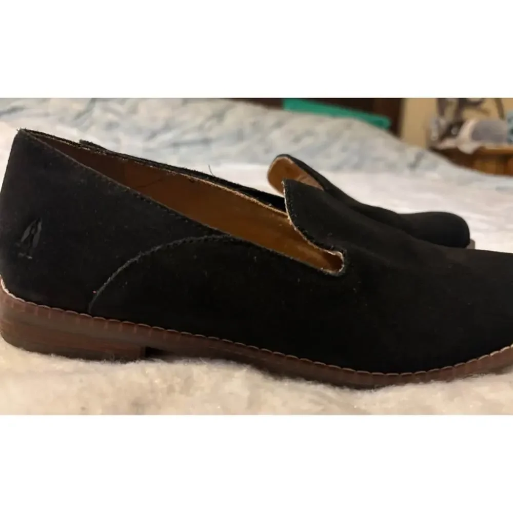 Women’s Black Suede Hush Puppies Loafers Sz6